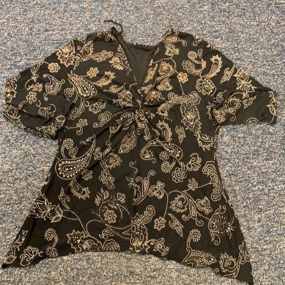 MSK Black shimmer top sz. L